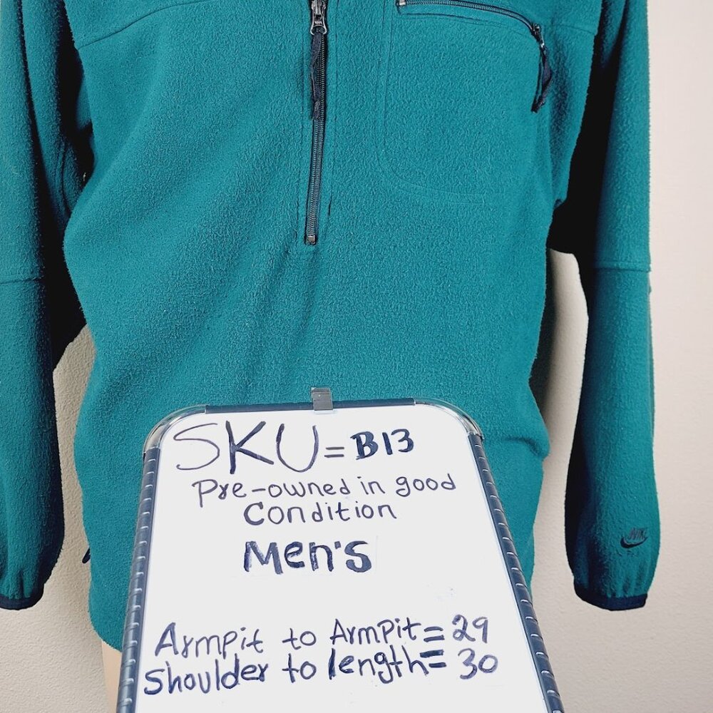 Nike ACG Men's Teal 90s Classic Half Zip Outdoor Fleece Pullover Jacket Size L - Picture 10 of 10